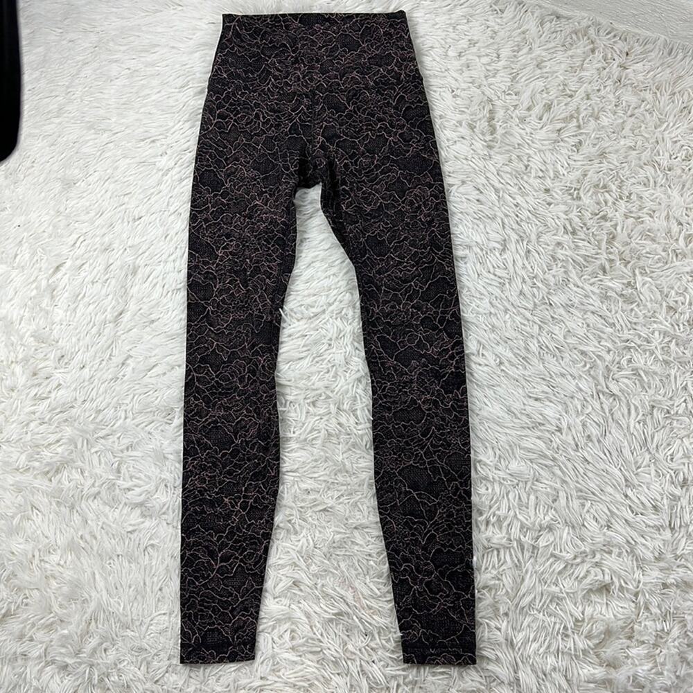 Lululemon Align Pant *Full Length 28" Lacescape Spanish Rose Black